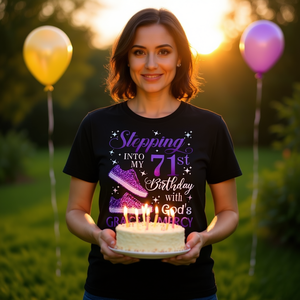 Camiseta God's Grace & Mercy Girl que celebra el 71.º cumpleaños con estilo - Camiseta promocional - Product Image 3