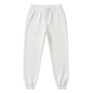 Pantalones Deportivos Blancos para Hombre, 100% Algodón Orgánico de Lujo, Preencogidos, Certificados por GOTS, Ajuste Cónico Cómodo de Primera Calidad - Product Image 1