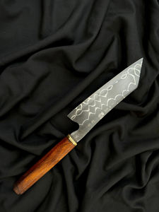 Couteau de chef en acier au carbone fait à la main OEM ODM de qualité supérieure personnalisé en gros avec manche en bois et étui en cuir Couteau de chef - Product Image 5