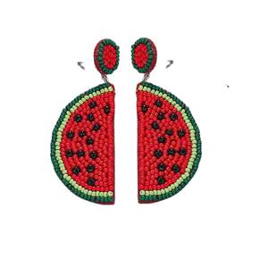 Pendientes de rebanada de fruta chapados en oro hechos a mano, joyería colgante colorida de verano, kiwi, limón, sandía para mujer - Product Image 4