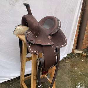 Ensemble de selle western en cuir avec décorations en bois de qualité supérieure pour la course de barils |   Accessoires en acier inoxydable façonnés à la main, ensemble de tack gratuit pour l'équitation - Product Image 4