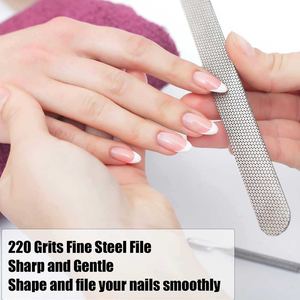 Lime à ongles professionnelle en acier inoxydable double face, grain 100/180, taille personnalisée, durable et réutilisable pour les ongles en acrylique/gel/naturels - Product Image 6