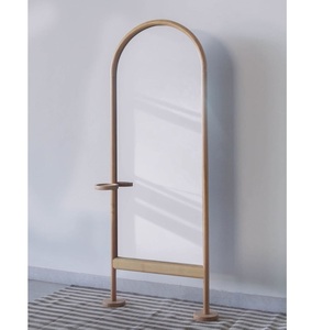 Minimal Natural Oak <b>Arch</b> Style Full Length Wall Mirror For Elegant Bedroom Dressing And Modern Decor - Product Image 2