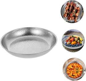Bandejas de almacenamiento de forma redonda martilladas con estilo, plato para servir antideslizante para regalar, servir alimentos pasados, frutas y otros - Product Image 5