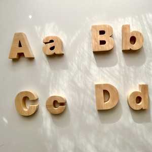 Iniciales de corte personalizado para manualidades de letras de madera natural para tableros de nombres, arte de pared y proyectos de bricolaje de MN EXPORTS - Product Image 2