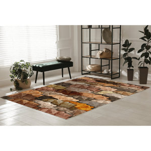 Tapis imprimé avec des visages abstraits d'Africains-Américains, marron, décoration de salon, cadeau de pendaison de crémaillère, tapis en chenille - Product Image 3