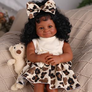 Детские куклы babebide Reborn, африканские американские куклы Reborn babeide 20 дюймов, виниловые куклы для маленьких девочек с вьющимися волосами - Product Image 2