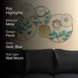 Charming Floral and Leaf Design Wall Mount Metal Wall Art Perfect for Living Rooms or Entryways <b>Decoration</b> - Product Image 2