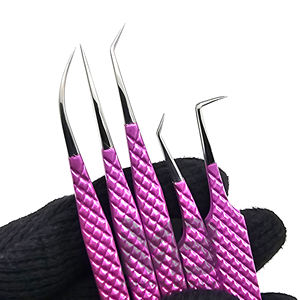 Puntas lisas recubiertas de Color a elección del cliente, pinzas de extensión de pestañas antimagnéticas de 10mm, acero inoxidable japonés personalizado - Product Image 2