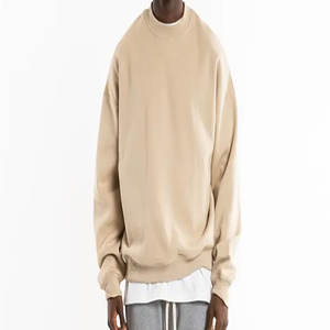 Sweats à capuche pour hommes en coton à manches longues et à épaules tombantes avec logo personnalisé imprimé sweats à col rond surdimensionnés 2024 - Product Image 4