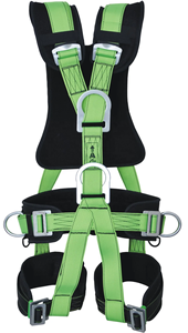 Harnais de sécurité complet vert avec sangles réglables et sangles en toile résistantes pour usage industriel et construction - Product Image 2