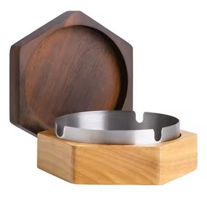 Wooden <b>Ashtray</b> with Lid for Cigarettes Stylish Durable and Compact Design Perfect for Home or Office Use - Product Image 2