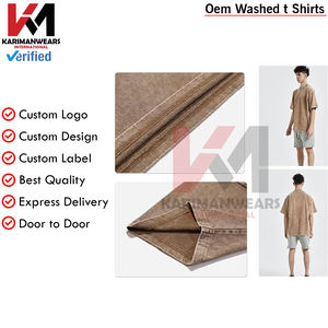 T-shirts unisexe en coton à manches courtes en vrac T-shirts vintage lourds avec couleurs mélangées Vêtements de base Tops pour hommes et femmes - Product Image 4