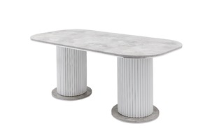 Ensemble de salle à manger convertible en acier inoxydable avec design moderne pour meubles de maison, appartement, hôtel et villa - Product Image 5