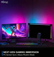 Tira de Retroiluminación LED RGB Inteligente USB de 5V para Monitor de 24-32 Pulgadas, IP44, Control por Aplicación, Sincronización con Música, Iluminación Ambiental para Juegos de PC