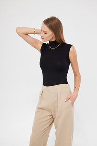 Col roulé sans manches Viscose Body Slim Fit décontracté Relax et élégant sous-vêtement avec fonction anti-boulochage - Product Image 3