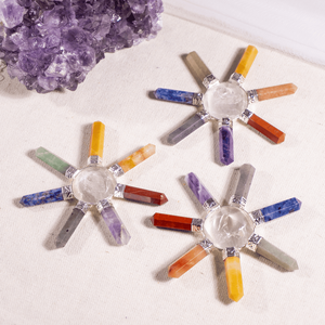Générateur d'Énergie Aura aux Sept Chakras en Pierres Précieuses Sculptées pour la Guérison et la Méditation, à 7 Faces - Vente en Gros - Product Image 6