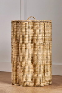 ตะกร้าหวายหวายหวายเก็บของสำหรับเด็กที่เก็บของตกแต่งฝาหอยพัด - Product Image 4