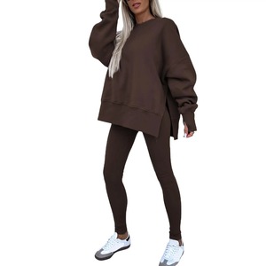 2025 Winter Women Two Piece Sets Tracksuit Autumn Casual Solid Long Sleeve Sweatshirts Female Blouse <b>Trouser</b> Pant Suit Tracksuit - Product Image 4