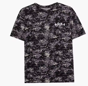 เสื้อยืดคอกลมแขนสั้นลายพรางสำหรับผู้ชาย ROKA China ผลิตจากโพลีเอสเตอร์ 100% ทรงปกติ ระบายอากาศได้ดี น้ำหนักเบา เหมาะสำหรับการใช้งานทางยุทธวิธี - Product Image 3