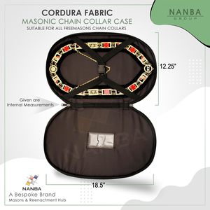 Masonic Chain Collar Case Black Imitation Leather with Soft Padded Lining | Freemason Carrying Bag - Product Image 4
