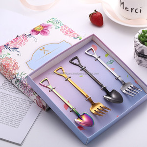 Juego de tenedor de cuchara de diseño en forma de pala pequeña Multicolor para pastel, té, café, postre de hielo, restaurante, Hotel, fiesta de comedor - Product Image 5