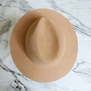 Unisex <b>Navy</b> Wool Fedora <b>Hat</b> Striped Wide Brim Adult 56-58CM Four Seasons Beach Model HN-3057 - Product Image 6