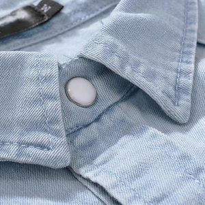 เสื้อเชิ้ตผ้าเดนิมสำหรับผู้ชายเสื้อเชิ้ตวินเทจพิมพ์ลายสกรีนสำหรับผู้ชายสินค้ามาใหม่ - Product Image 5