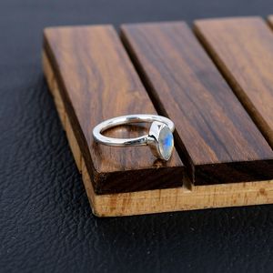Anillo de Plata de Ley 925, anillo de piedras preciosas de piedra lunar, joyería fina elegante para bodas, compromiso, regalos de aniversario - Product Image 2