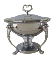 Ensemble de quatre chauffe-plats de service d'hôtel de mariage avec support élégant Buffet chauffe-plats Pot Table à dîner plats de service