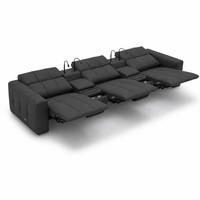 Ensemble de sièges modernes pour home cinéma, canapé inclinable électrique en cuir avec lumières de lecture et consoles multimédias, fauteuils de cinéma à niveaux