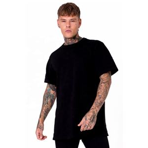 Camiseta extragrande de cuello redondo ajustada para hombre de calidad superior, ropa de calle, camisetas de hip hop con hombros caídos, camisetas bordadas - Product Image 6