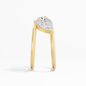 Dernière bague solitaire en diamant de laboratoire taillé en poire CTW 1.00 en or 14K 18K pour les commandes en gros - Product Image 2