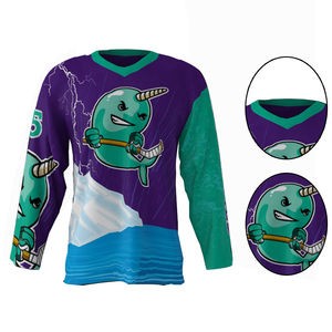 Maillot de hockey sur glace de qualité supérieure fabriqué en usine 100% polyester à séchage rapide et respirant Couleurs personnalisées Fabriqué au Pakistan - Product Image 6