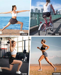 Short de sport athlétique pour femmes, style urbain, vêtements de fitness, jogging, taille élastique, 100% polyester - Product Image 6