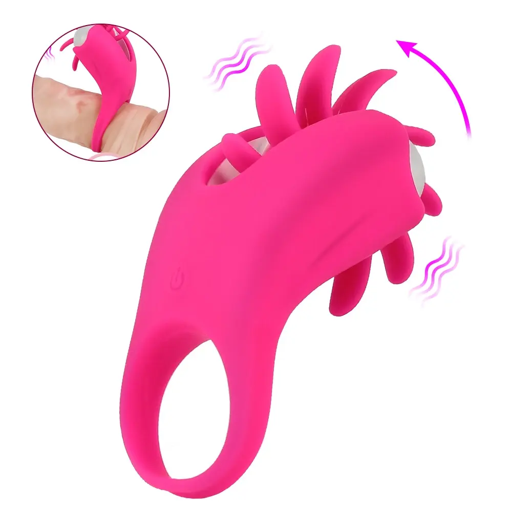 Großhandel Zunge lecken Sexspielzeug 10 Geschwindigkeiten Rotation Oral Vagina Klitoris Stimulator G-Punkt Massage gerät Penis Hahn Vibrator Ring