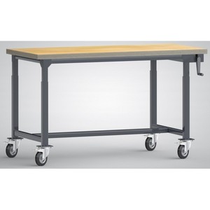 Banco di lavoro idraulico banco di lavoro professionale mobile FPH01H 2000x800x650-950 mm LxTxH con manovella altezza speciale - Product Image 1