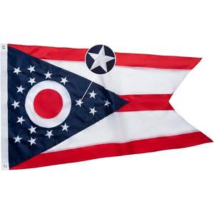 Bandera del estado de Ohio impresa digitalmente, 3x5, para exteriores, bordada, con franjas cosidas de alta resistencia y 2 ojales de latón - Product Image 3