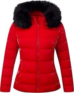 Women's Slim <b>Thick</b> Winter Puffer Jacket Warm <b>Quilted</b> Bubble Padded Hood with Faux Fur Collar Water-resistant - Product Image 1