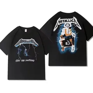 Tops Rock Band Mens T-Shirts Graphic Vintage Hip Hop Harajuku Anime Clothes Heavy Music Metal Punk Blank Printed for Unisex