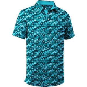 Chemise de golf unisexe personnalisée pour homme, tricotée, écologique, à manches courtes, couleur unie, mélange de coton - Product Image 1