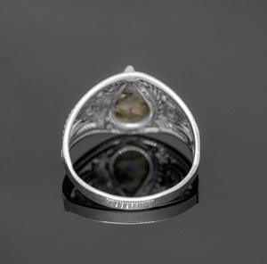 Bague en labradorite en forme de poire avec sertissage ovale en argent sterling 925 pour mariage et fête - Product Image 3