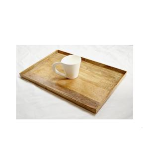 Plateau de service en bois plateau de nourriture de lit avec poignées pour le petit déjeuner dîner plateaux de manger forme carrée et Offre Spéciale - Product Image 1