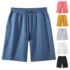 กางเกงขาสั้นกีฬาลำลองของผู้ชายกางเกงขาสั้นชายหาดลายสีพื้นย้อมสีล้วนสำหรับฤดูร้อน - Product Image 1