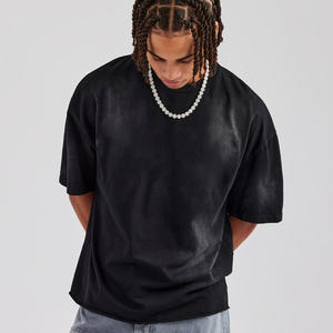 T-shirts pour hommes du fabricant imprimés numériquement 100% coton biologique épaule lourde Vintage de haute qualité tricoté à l'acide - Product Image 1