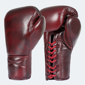 Guantes de boxeo con cordones ganadores de buena calidad, logotipo personalizado, guantes de boxeo de entrenamiento de competición para adultos de piel de vaca ganadores - Product Image 1