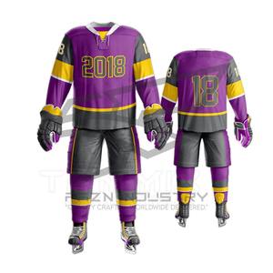 Kit de uniforme de hockey sobre hielo sublimado suministro directo de fábrica de ropa deportiva de equipo de tela transpirable de secado rápido - Product Image 3