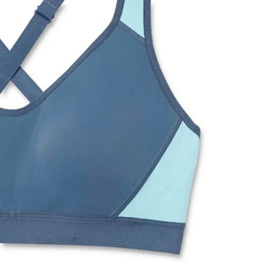 Women Sports <b>Bra</b> V-Neck Crisscross Straps Color Blocking Medium Support Breathable Yoga Activewear Seamless Spandex Polyester - Product Image 2