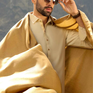 Men Traditional <b>Wool</b> <b>Shawl</b> Winter Soft Warm Breathable 300g Customized Size Solid Color Stylish Wrap - Product Image 1