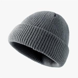OEM Custom Logo <b>Men</b> Black Beanies 100% Wool <b>Winter</b> Knit Slouchy Adjustable Skull Cap Fashion Warm Travel Beanie <b>Hats</b> Wholesale - Product Image 1